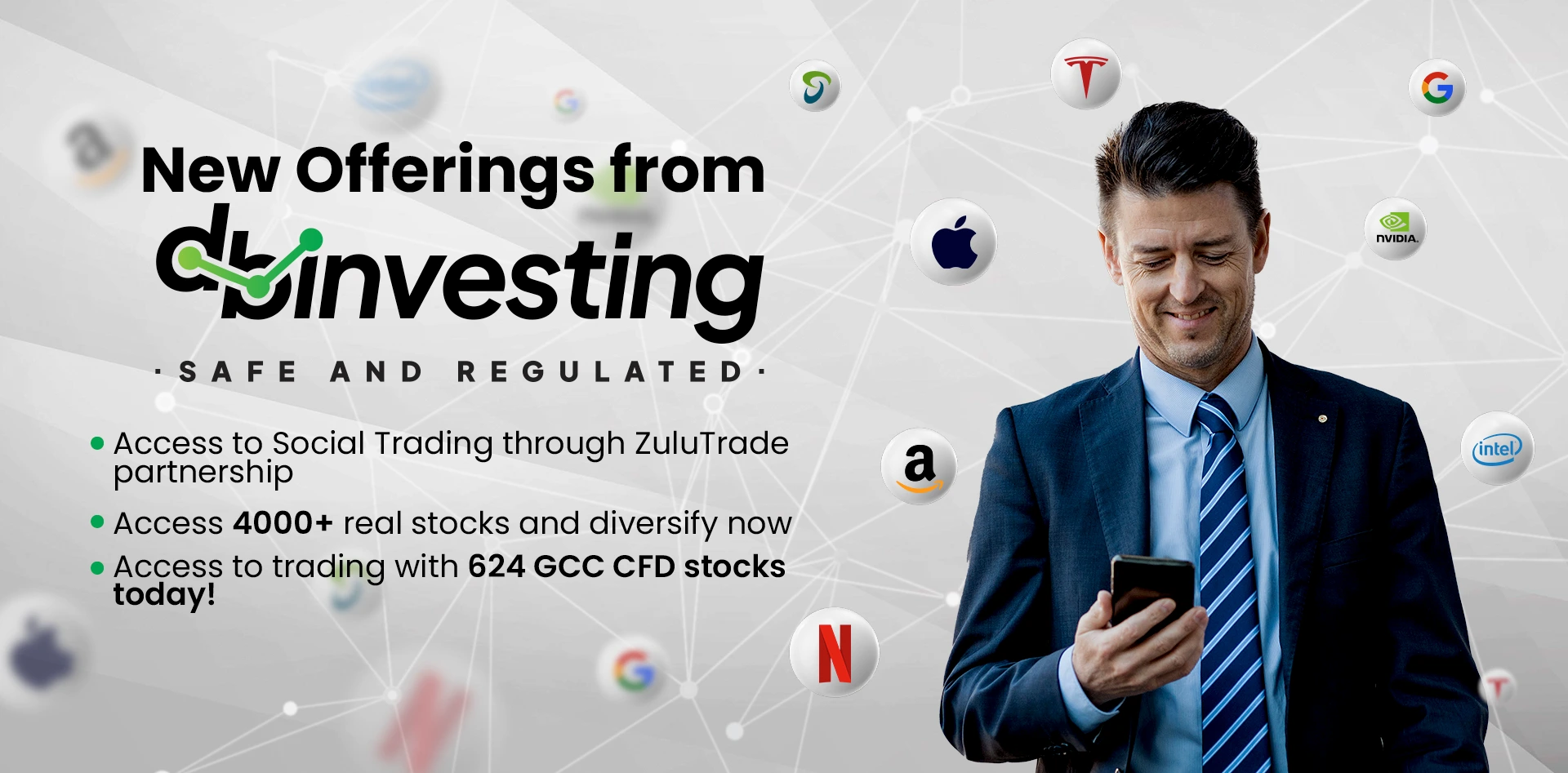 DB Investing amplia as oportunidades de investimento com mais de 4.000 ações reais, Social Trading com ZuluTrade e +624 ações CFD do GCC