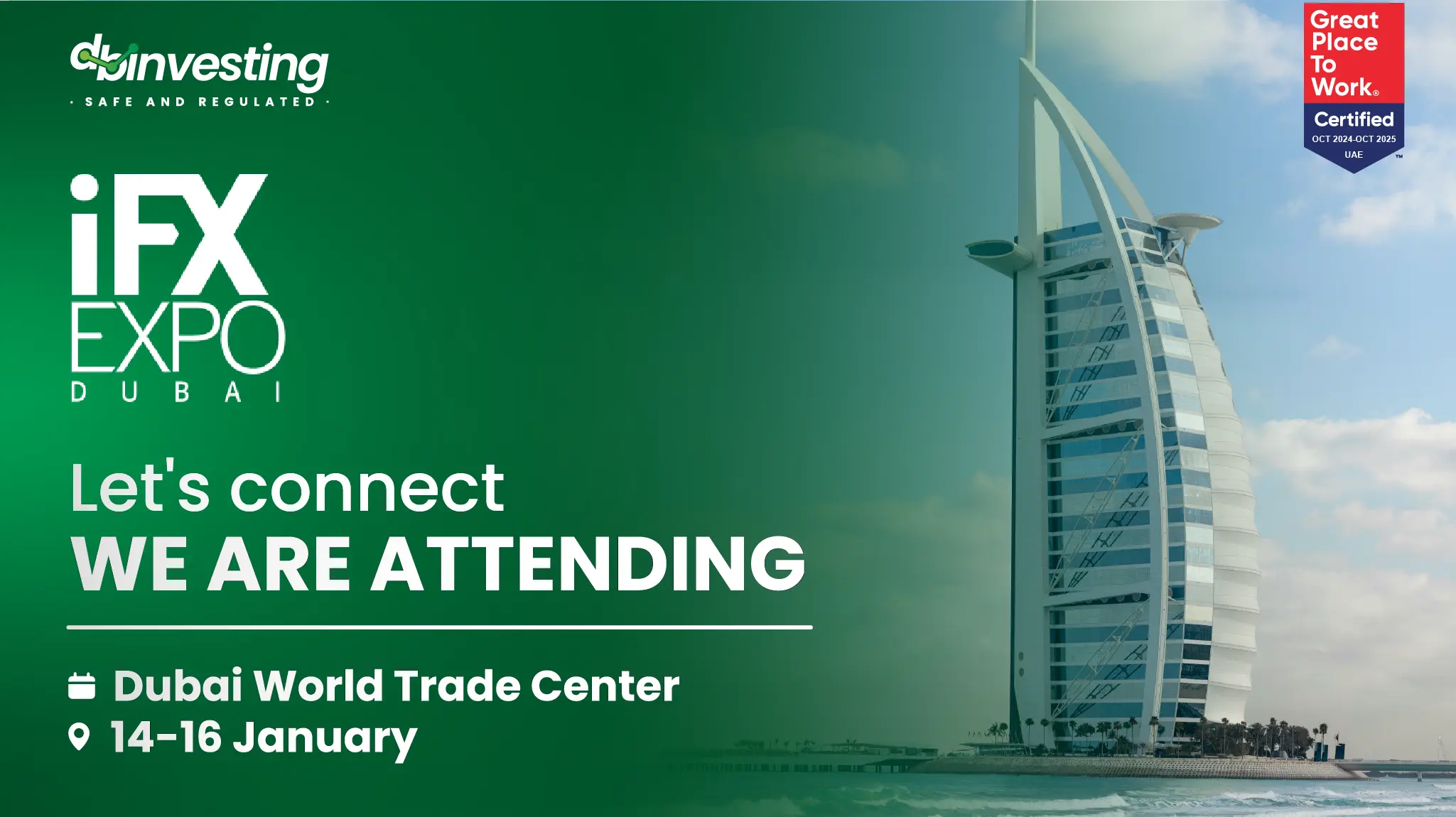 A DB Investing está participando da IFX Expo Dubai 2025 – Vamos nos conectar!